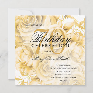 Elegant 70e verjaardag Floral Gold