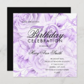 Elegant 70e verjaardag Floral Silver Paars (Voorkant / Achterkant)