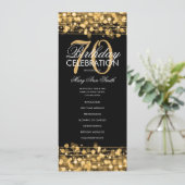 Elegant 70e verjaardag Programma Gold met menu (Staand voorkant)