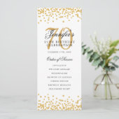 Elegant 70e verjaardag programma Menu Dank U Gold (Staand voorkant)