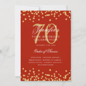 Elegant 70e verjaardag programma Menu Gold Red (Voorkant)