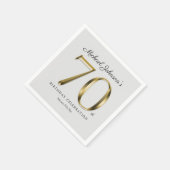 Elegant 70e verjaardag Solid Gold Text Classy Servet (Hoek)