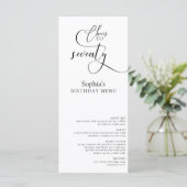 Elegant 70e verjaardagsfeestje menu (Staand voorkant)