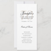 Elegant 70e verjaardagsfeestje programma + Menu (Voorkant)