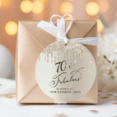 Elegant 70ste verjaardagsfeest gouden glitters Bed Bedankjes Labels