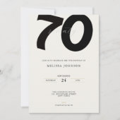 Elegant 70th Birthday Invitation - Minimal Style (Devant)