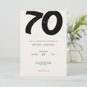 Elegant 70th Birthday Invitation - Minimal Style (Debout devant)