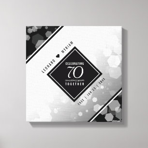 Elegant 70th Platinum Wedding Jubileum Canvas Afdruk
