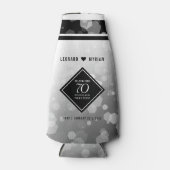 Elegant 70th Platinum Wedding Jubileum Flesjeskoeler (Voorkant)