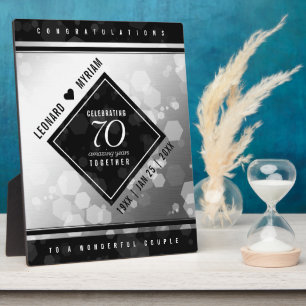 Elegant 70th Platinum Wedding Jubileum Fotoplaat