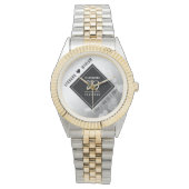 Elegant 70th Platinum Wedding Jubileum Horloge (Voorkant)
