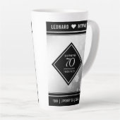 Elegant 70th Platinum Wedding Jubileum Latte Mok (Rechterhoek)