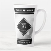 Elegant 70th Platinum Wedding Jubileum Latte Mok (Rechts)