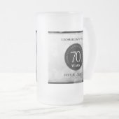 Elegant 70th Platinum Wedding Jubileum Matglas Bierpul (Voorkant rechts)