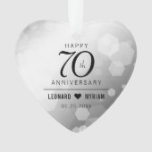 Elegant 70th Platinum Wedding Jubileum Ornament (voorkant)