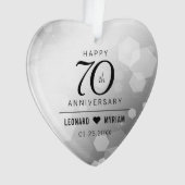 Elegant 70th Platinum Wedding Jubileum Ornament (voorkant)