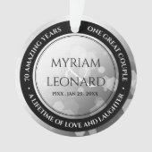 Elegant 70th Platinum Wedding Jubileum Ornament (voorkant)