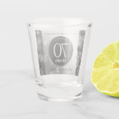 Elegant 70th Platinum Wedding Jubileum Shot Glas (Achterkant)