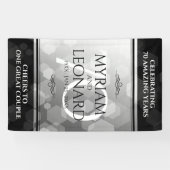 Elegant 70th Platinum Wedding Jubileum Spandoek (Horizontaal)