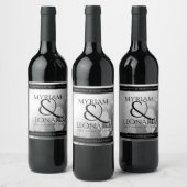 Elegant 70th Platinum Wedding Jubileum Wijn Etiket (Flessen)