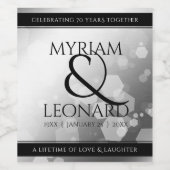 Elegant 70th Platinum Wedding Jubileum Wijn Etiket (Enkel label)