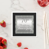 Elegant 70th Silver en Diamonds Jubileum Servetten (Insitu)
