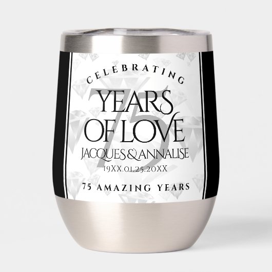 Élégant 75e anniversaire de Mariage de diamant (Arrière)