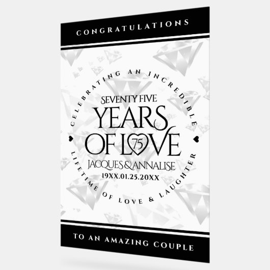 Élégant 75e anniversaire de Mariage de diamant (Angle)