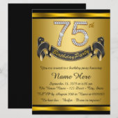 Elegant 75e verjaardagsfeestje kaart (Voorkant / Achterkant)
