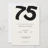 Elegant 75th Birthday Invitation - Minimal Style (Devant)