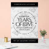 Elegant 75th Diamond Bruiloft Jubileum Acryl Bord (Huwelijk)