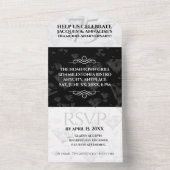 Elegant 75th Diamond Bruiloft Jubileum All In One Uitnodiging (Binnen)