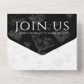 Elegant 75th Diamond Bruiloft Jubileum All In One Uitnodiging (Achterkant)