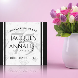 Elegant 75th Diamond Bruiloft Jubileum Canvas Afdruk