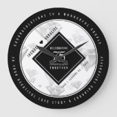 Elegant 75th Diamond Bruiloft Jubileum Grote Klok (Voorkant)