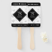 Elegant 75th Diamond Bruiloft Jubileum Handwaaier (Voorkant en achterkant)