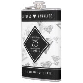 Elegant 75th Diamond Bruiloft Jubileum Heupfles (Links)