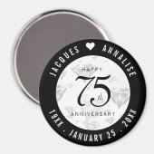 Elegant 75th Diamond Bruiloft Jubileum Magneet (Voorkant / Achterkant)
