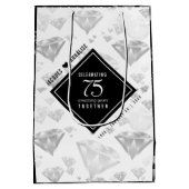 Elegant 75th Diamond Bruiloft Jubileum Medium Cadeauzakje (Achterkant)