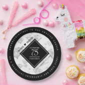 Elegant 75th Diamond Bruiloft Jubileum Papieren Bordje (Feest)