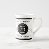 Elegant 75th Diamond Bruiloft Jubileum Porselein Kop (Rechts)