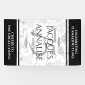 Elegant 75th Diamond Bruiloft Jubileum Spandoek (Horizontaal)