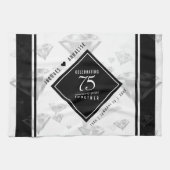 Elegant 75th Diamond Bruiloft Jubileum Theedoek (Horizontaal)