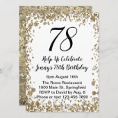 Elegant 78th Birthday Invitation in black and gold (Devant / Derrière)