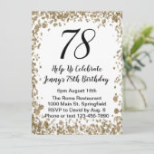 Elegant 78th Birthday Invitation in black and gold (Debout devant)