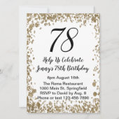 Elegant 78th Birthday Invitation in black and gold (Devant)