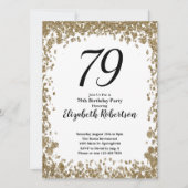 Elegant 79th Birthday Invitation With Gold Sequins (Devant)