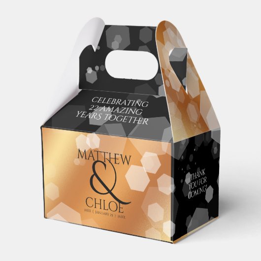 Elegant 7e 22e 49e Copper Wedding Jubileum Bedankdoosjes (Voorkant Zijde)