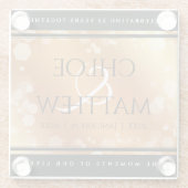 Elegant 7e 22e 49e Copper Wedding Jubileum Glazen Onderzetter (Achterkant)