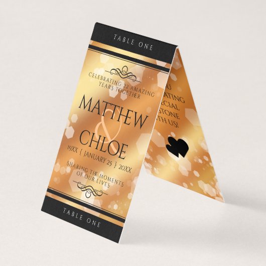 Elegant 7e 22e 49e Copper Wedding Jubileum Kaart (Voorkant)